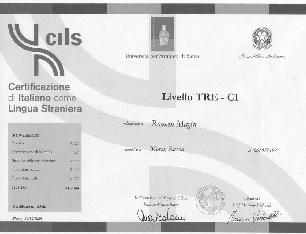 diploma di lingua